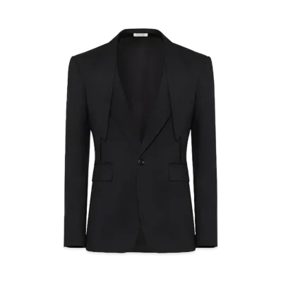 Alexander McQUEEN Reverse Lapel Single Breasted Jacket "Black"