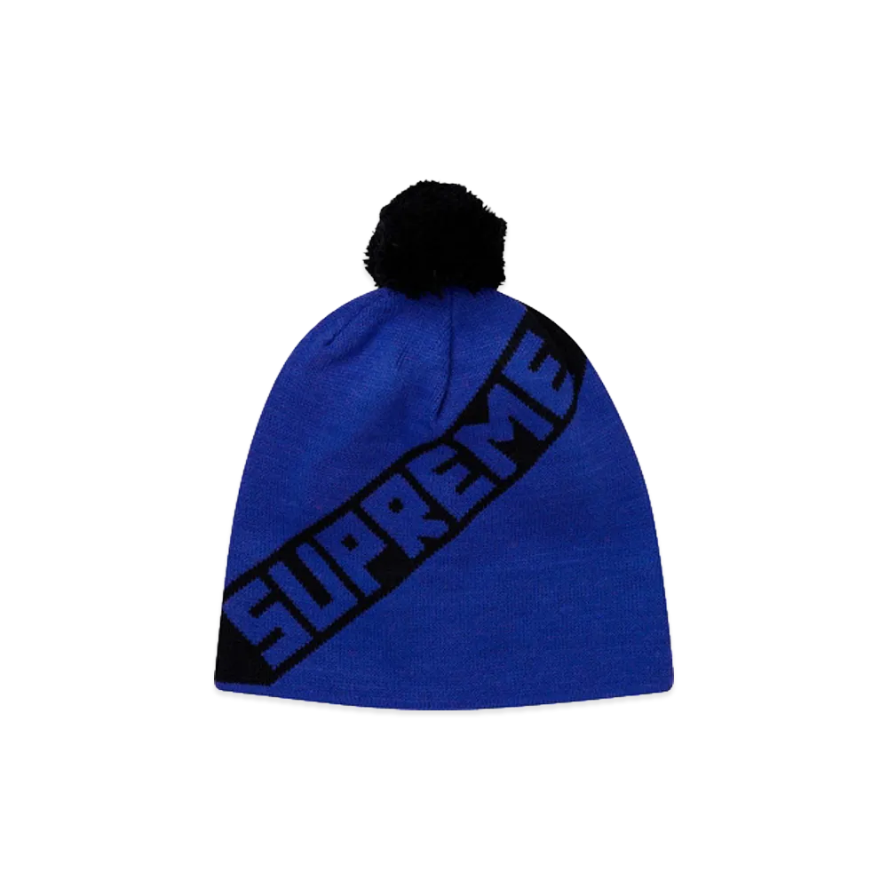 Supreme Diagonal Stripe Beanie "Royal"