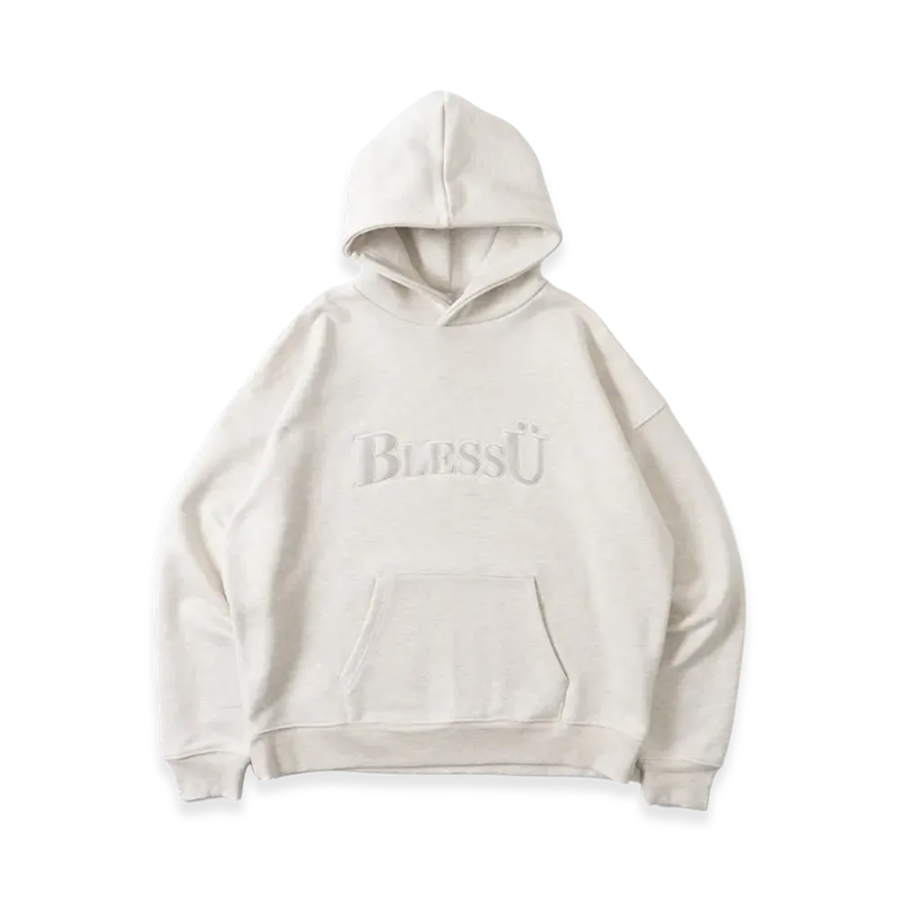 BLESS U Basic Logo Hoodie "White"