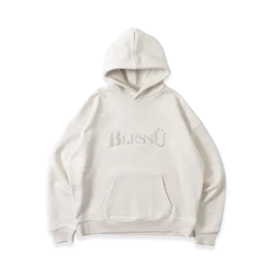 BLESS U Basic Logo Hoodie "White"