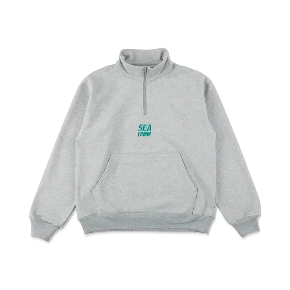 WIND AND SEA X FCMM HALF-ZIP SWEATSHIRT "Gray"