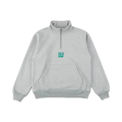 WIND AND SEA X FCMM HALF-ZIP SWEATSHIRT "Gray"