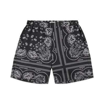 WIND AND SEA Black Bandana Shorts "Black"
