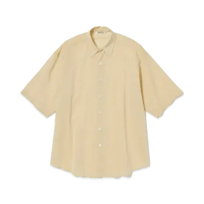 AURALEE Hard Twist Finx Organdy Half Sleeved Shirt "Light Yellow"