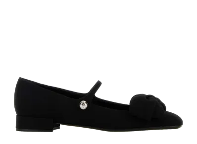 Valentino Garavani Women's Black Crepe Bowjane Ballerinas "Black"