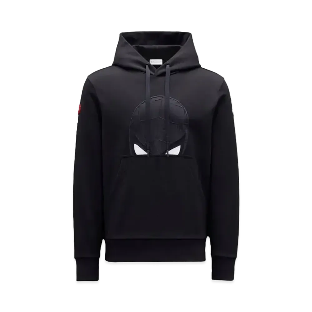 MONCLER Spider-Man Motif Hoodie "Black"