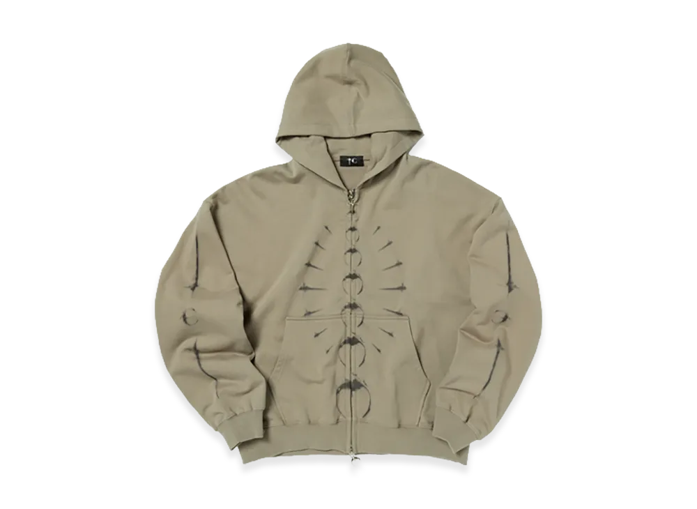 THUG CLUB TC Ribcage Zip-Up Hoodie "Brown"