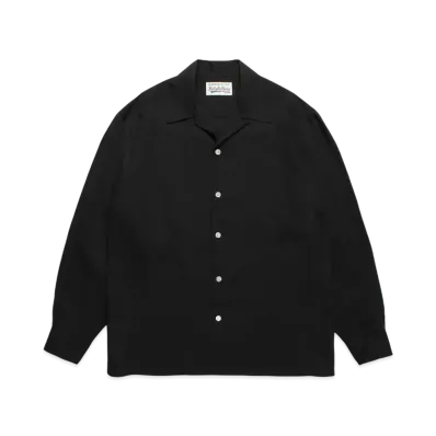 WACKO MARIA 50's Open Collar Shirt "Black"