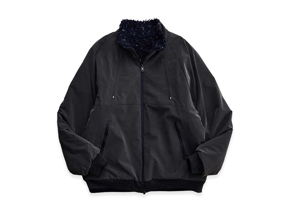 NICENESS Statton Shrunken Nylon & Molle Boa Reversible Jacket "Gray/Navy"