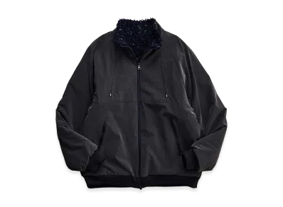 NICENESS Statton Shrunken Nylon & Molle Boa Reversible Jacket "Gray/Navy"