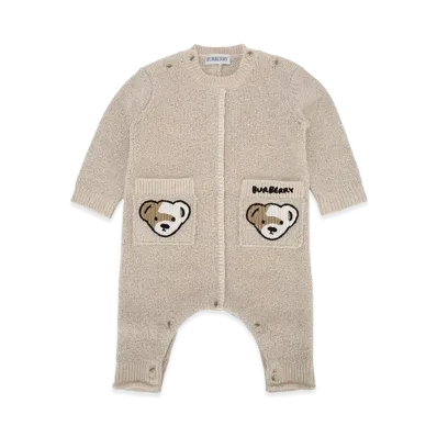 Burberry Kids N4 Bear Knit Dress "Beige"