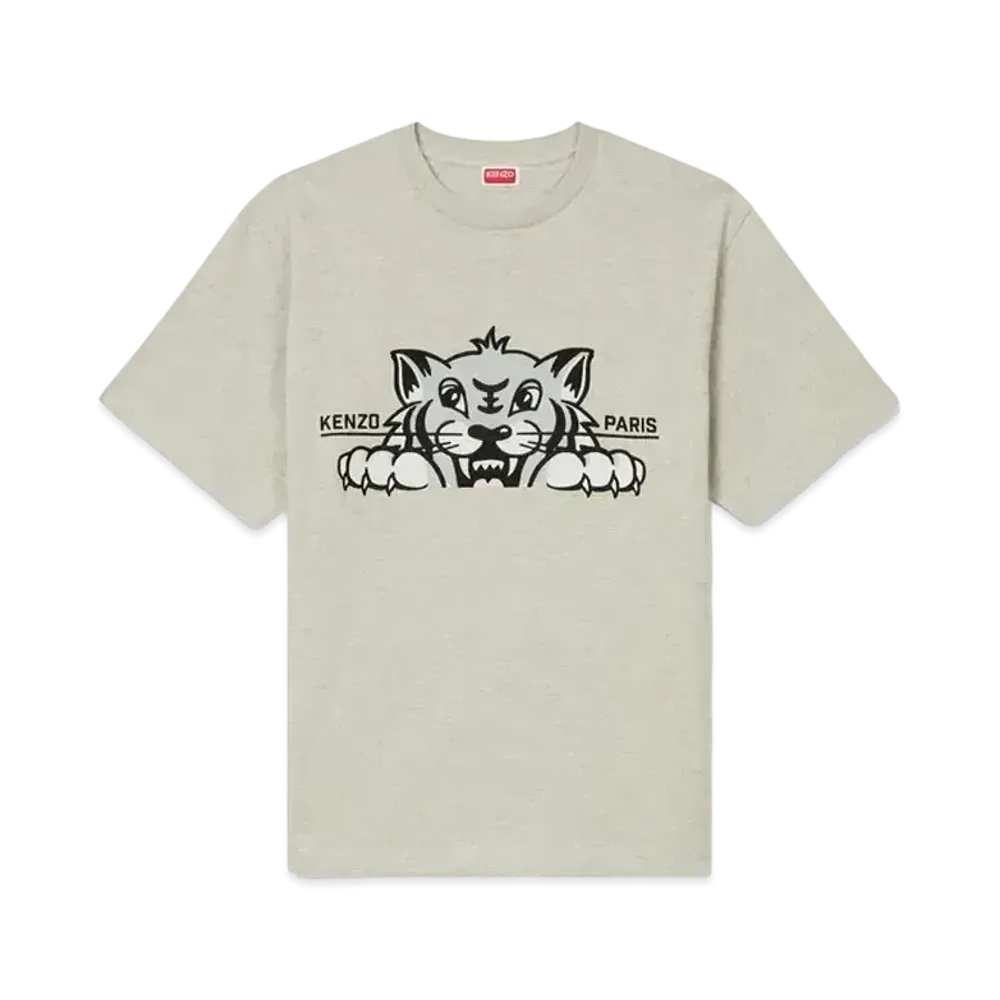 KENZO 'Happy Tiger' Embroidery Oversize T-shirt "Pale Grey"