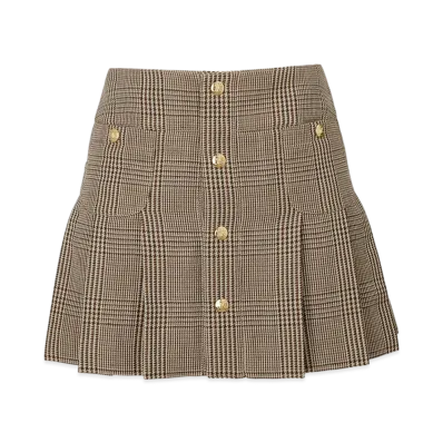CELINE Pleated Skirt Mini Skirt "Beigemarron"