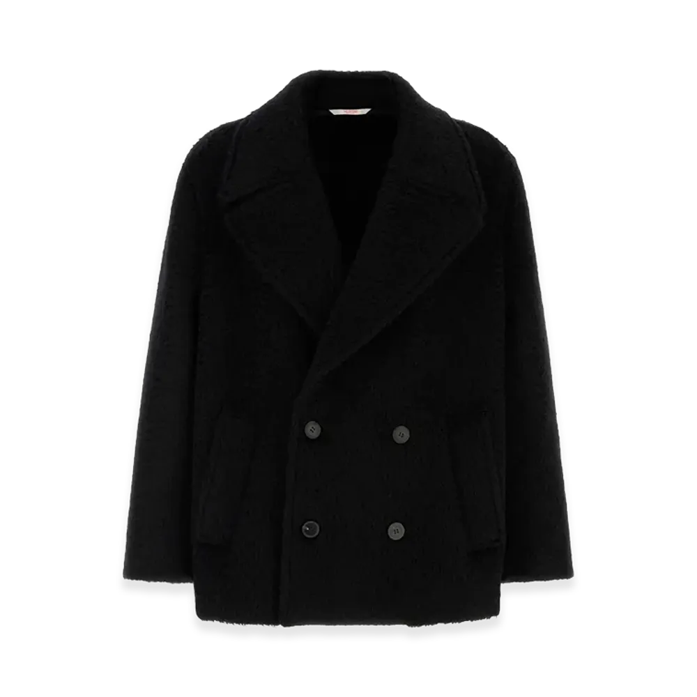 Valentino Mohair And Wool Coat "Black"