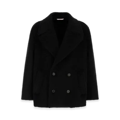 Valentino Mohair And Wool Coat "Black"