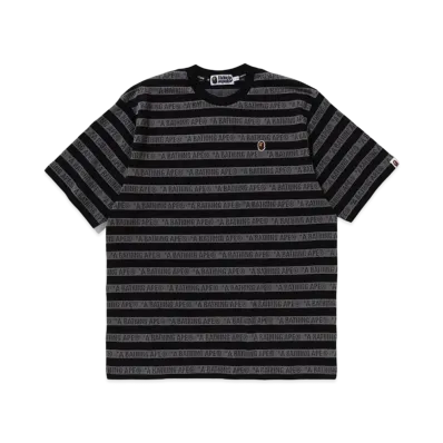 A BATHING APE Ape Head One Point Sport Stripe Relaxed Fit Tee "Black"