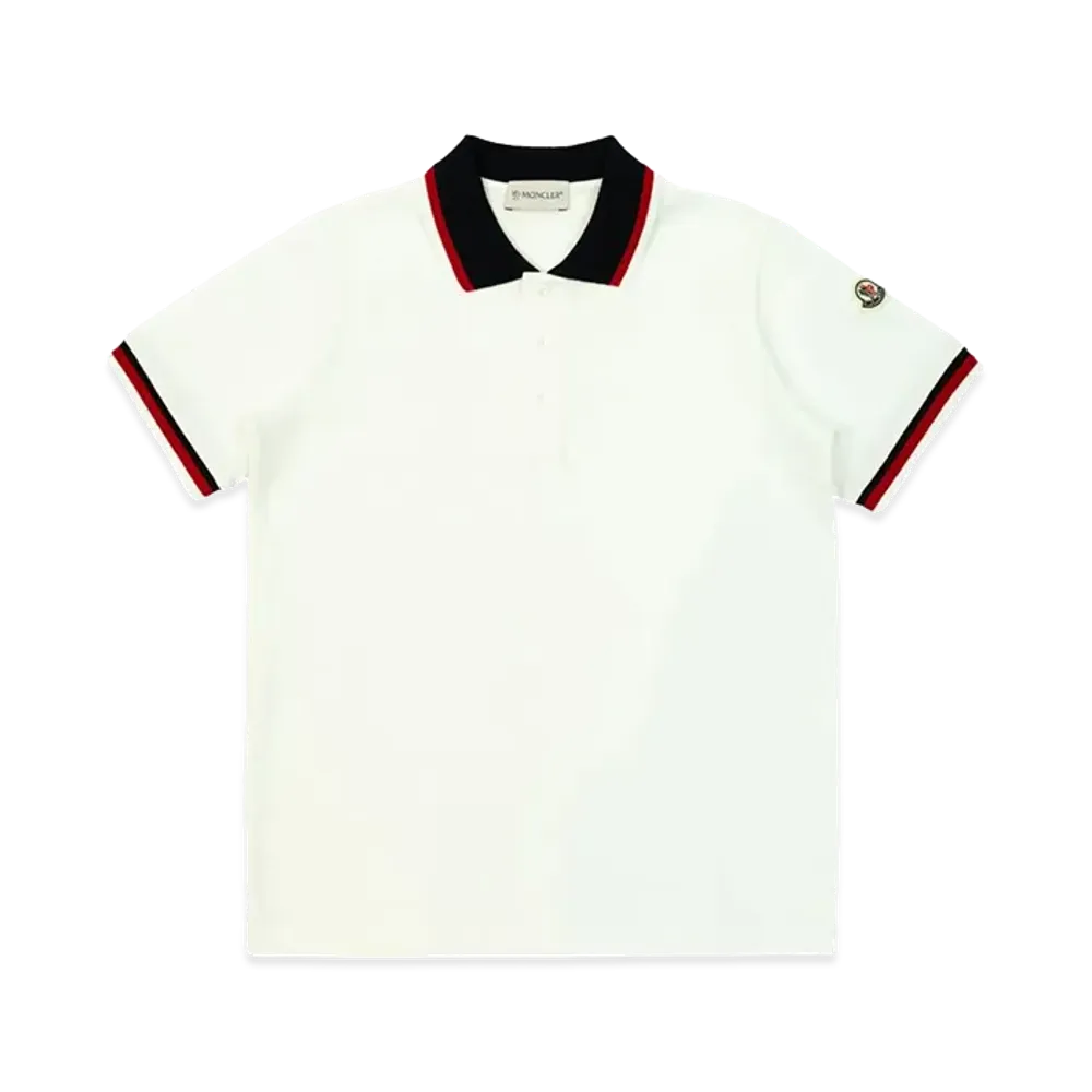 MONCLER Kids Tricolor Polo Shirt "White"