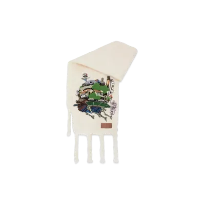 LOEWE x Howl's Moving Castle Moving Castle Scarf In Mohair and Wool Blend "White"