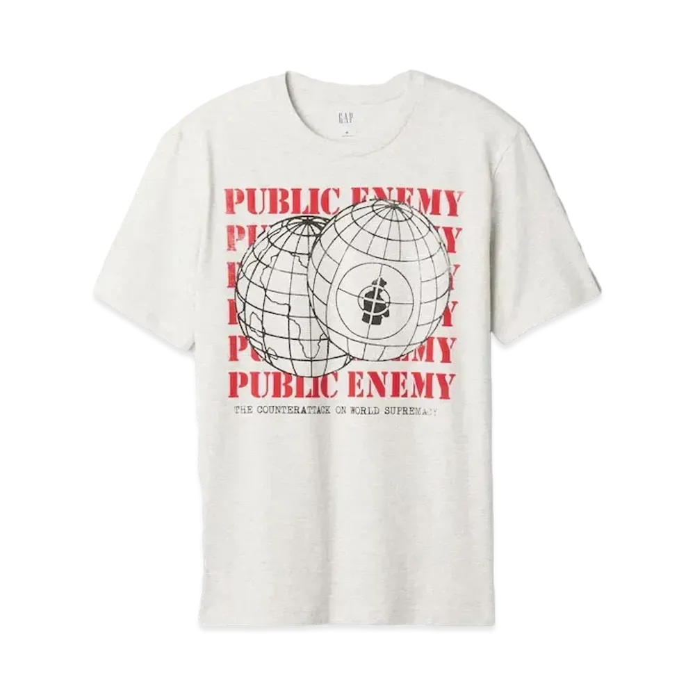 GAP Public Enemy Graphic T-shirt "Pale Heather Gray"