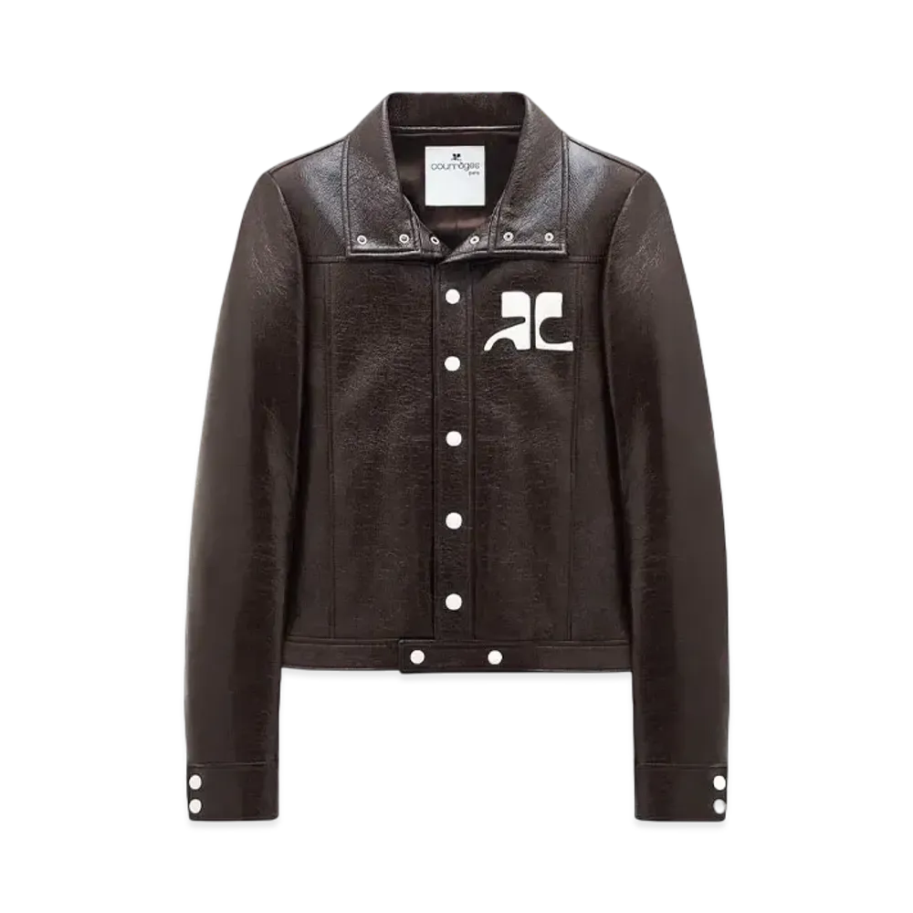 Courreges Men's Reedition Vinyl Jacket "Chocolate"