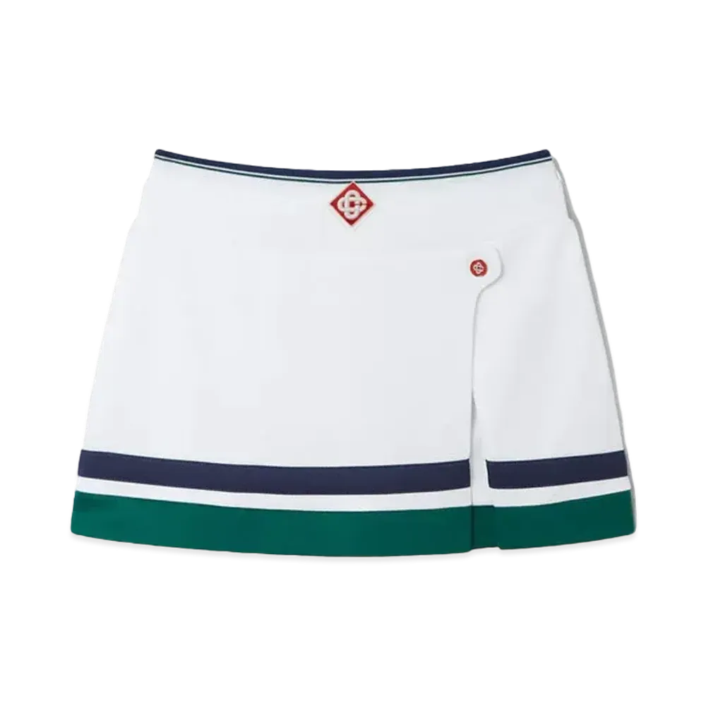 Casablanca Striped Track Skort "White"