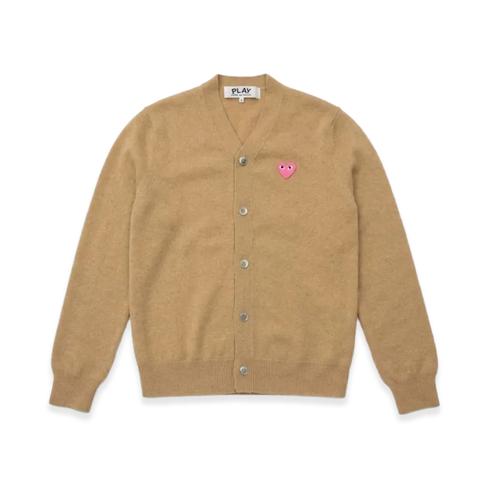 PLAY COMME des GARCONS V-Neck Cardigan "Beige"