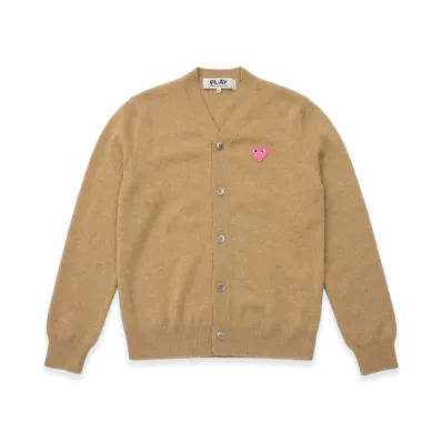 PLAY COMME des GARCONS V-Neck Cardigan "Beige"