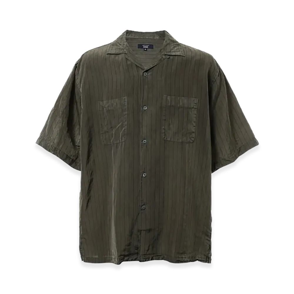 COMME des GARCONS HOMME Cupra Stripe Half Sleeve Shirt "Khaki"