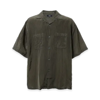 COMME des GARCONS HOMME Cupra Stripe Half Sleeve Shirt "Khaki"