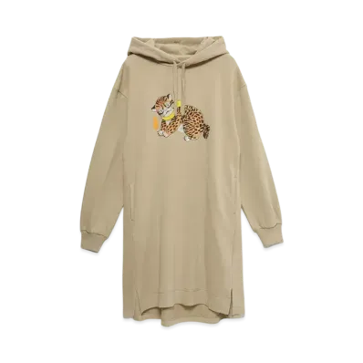 graniph x Ayako Ishiguro Madara Nekomata Fleece Parka One Piece "Beige"