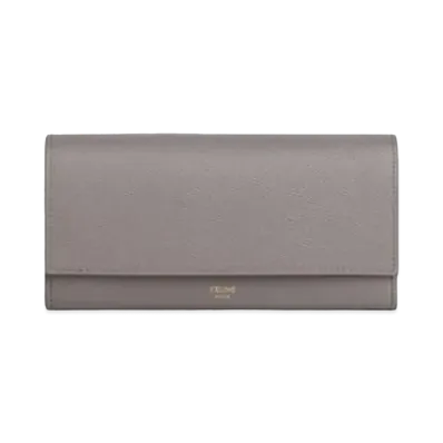 CELINE Large flap wallet in Grained calfskin "PEBBLE"