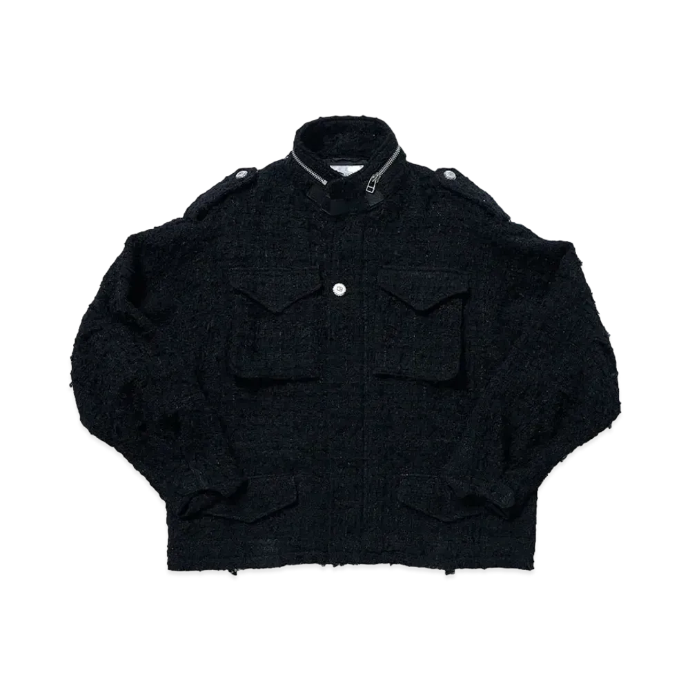 doublet Tweed Military Jacket "Black"