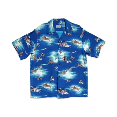 KAPITAL Kamikaze Aloha Shirt "Blue"