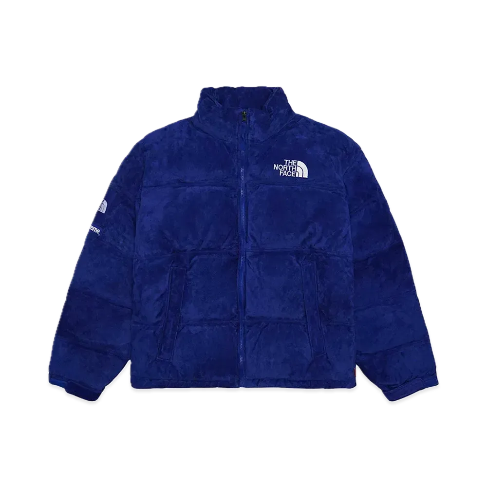Supreme x The North Face Suede Nuptse Jacket "Blue"