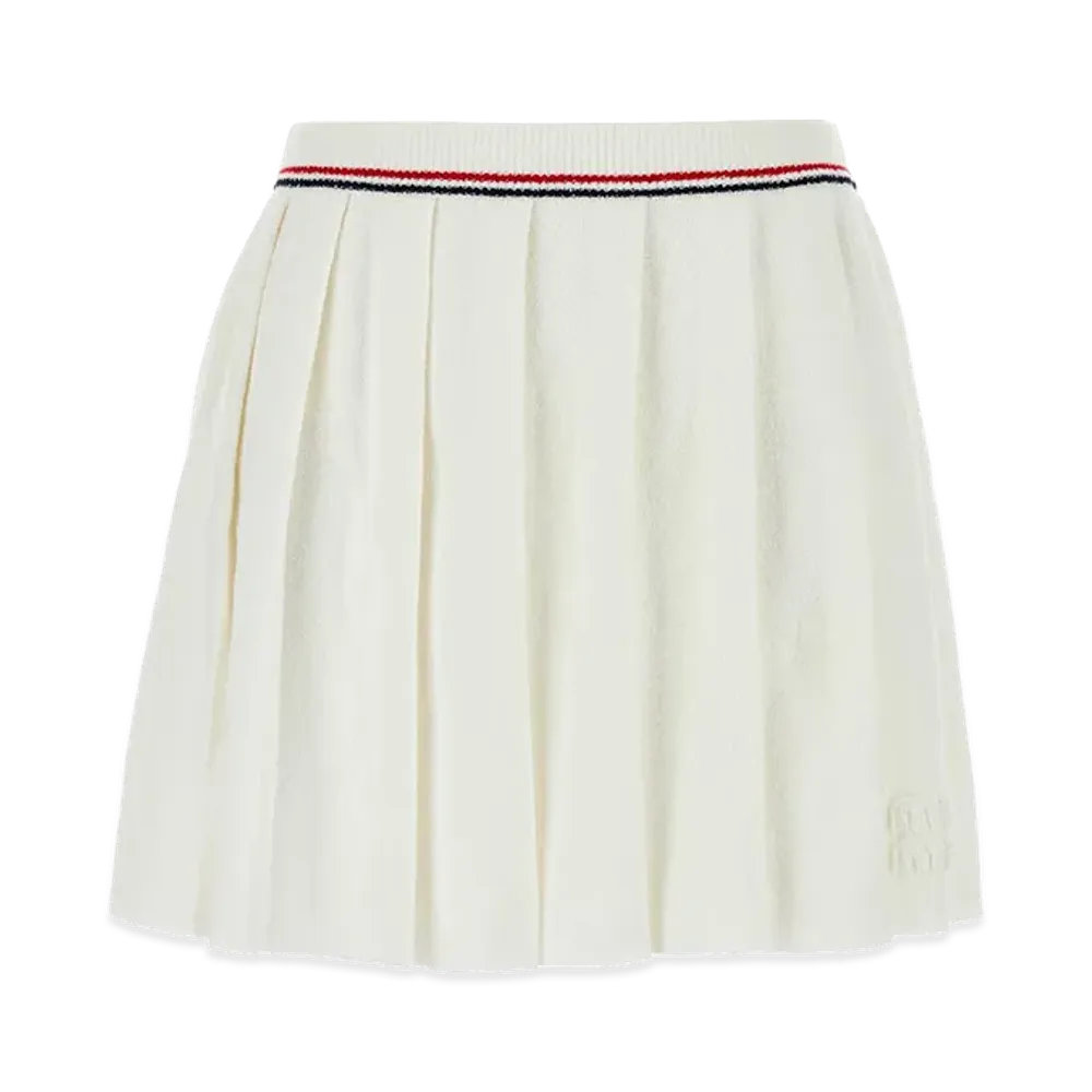 MIU MIU Women's Stretch Terry Fabric Skirt "White"