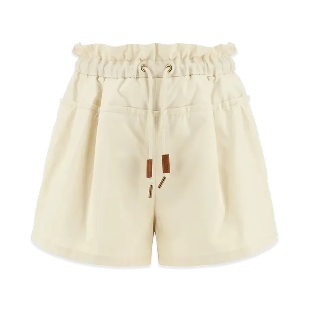 MONCLER Women's Drawstring-Waist Shorts "Beige"