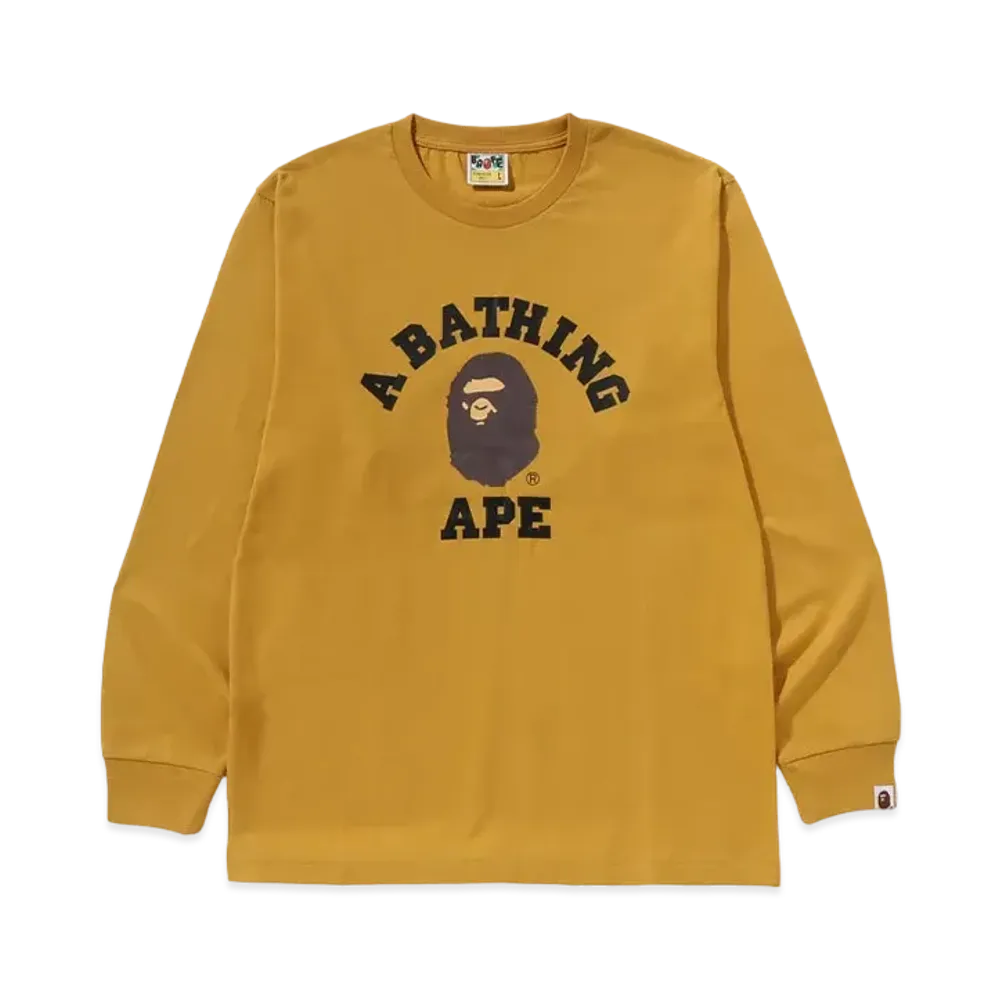 A BATHING APE College LS Tee "Yellow"