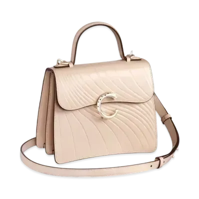Cartier Small Model Top Handle Bag, Panthere de Cartier "Light Beige"