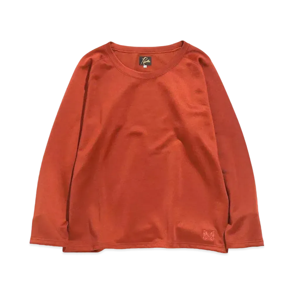 Needles L/S U NECK TEE - C/PE BRIGHT JERSEY "Brick"