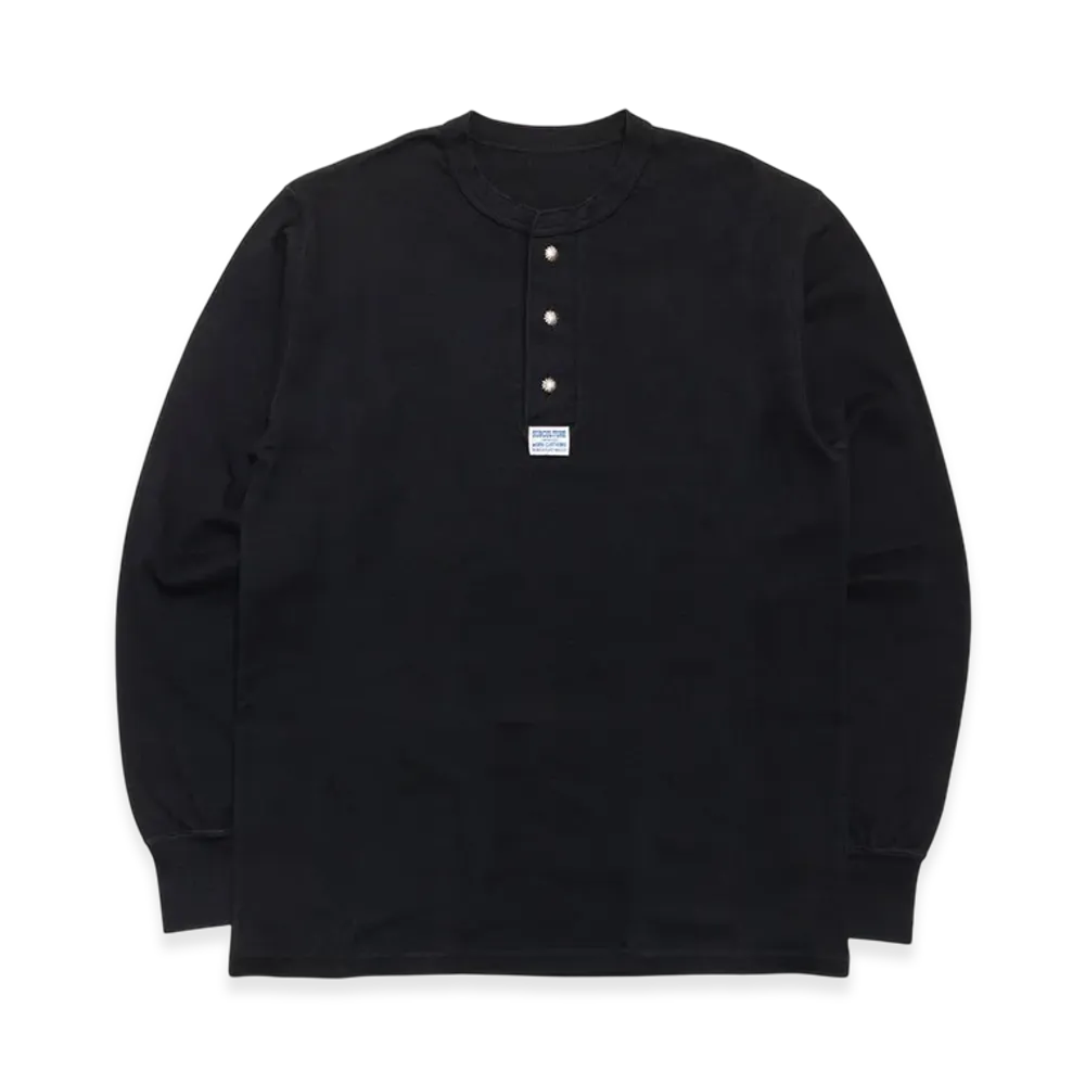 SubCulture Henleyneck Long Sleeve T-Shirt Concho SV925 "Black"
