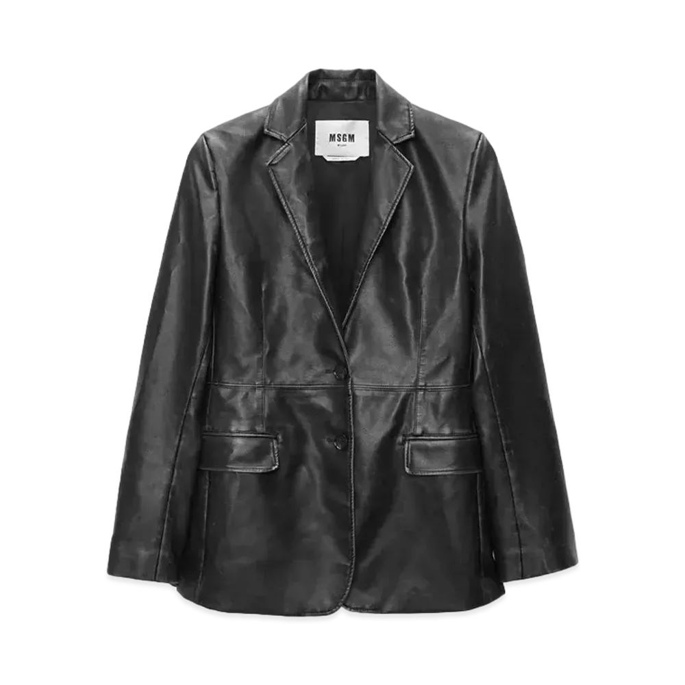 MSGM Faux-Leather Jacket "Black"