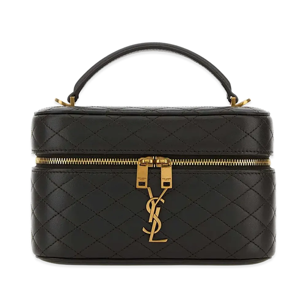 Saint Laurent Women's Charcoal Nappa Leather Vanity Gaby Handbag "Brown"