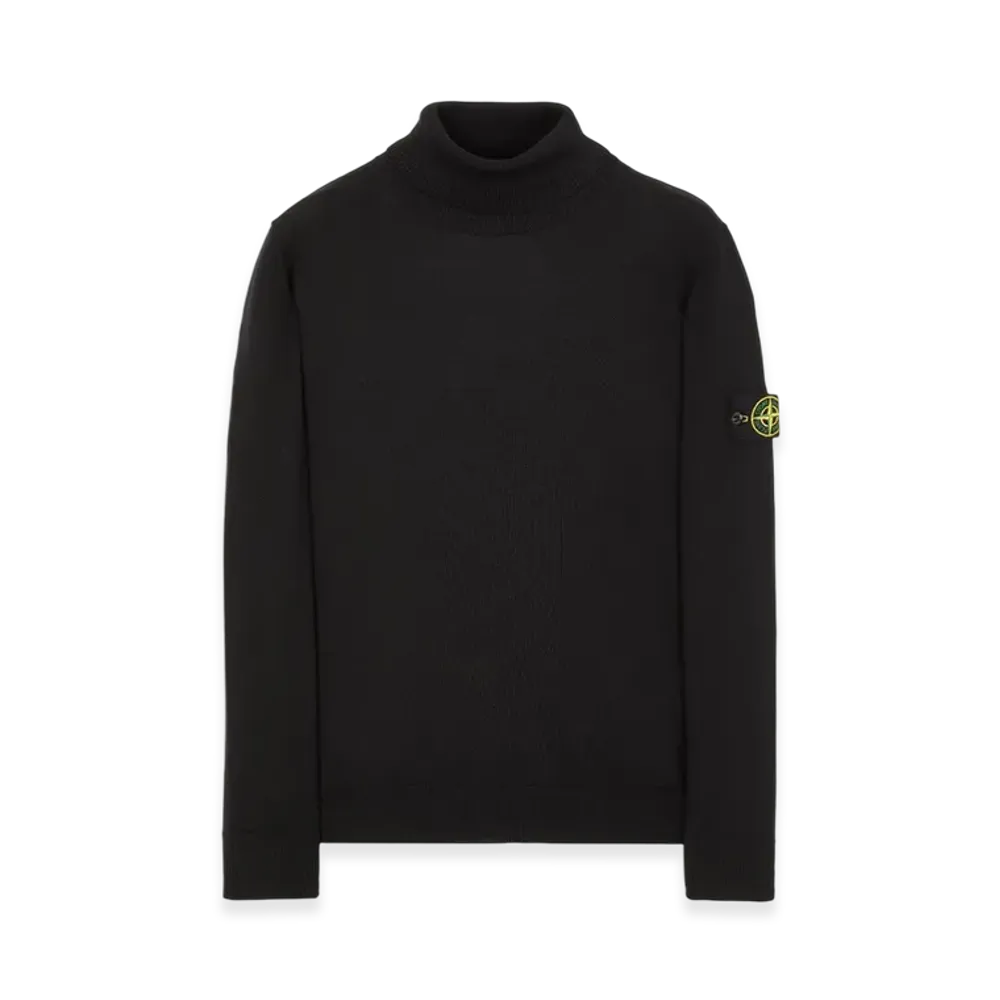 Stone Island 525C4 Pure Light Wool Polo Neck knit - 22FW "Black"