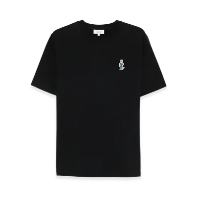 Maison Kitsune T-Shirt With Dressed Fox Embroidery "Black"