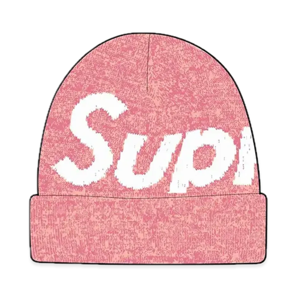 Supreme Big Logo Beanie "Magenta Static"