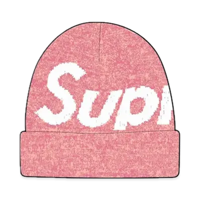 Supreme Big Logo Beanie "Magenta Static"