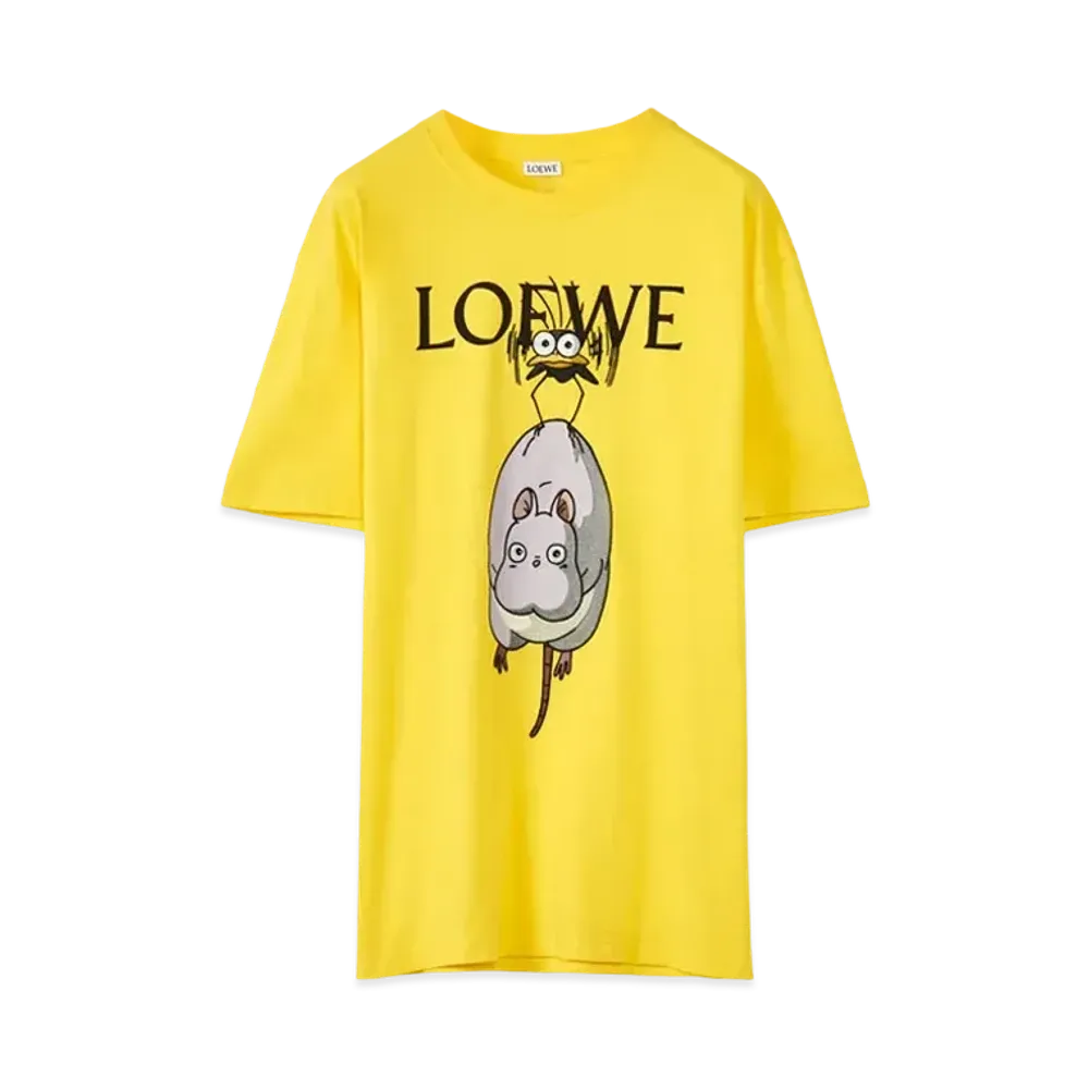 LOEWE x Spirited Away Bo Mouse Yu-bird T-shirt In Cotton "Yellow/Multicolor"