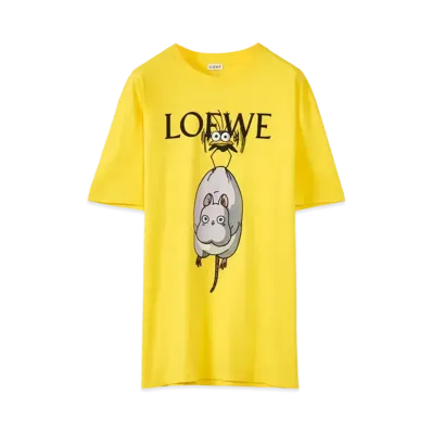 LOEWE x Spirited Away Bo Mouse Yu-bird T-shirt In Cotton "Yellow/Multicolor"
