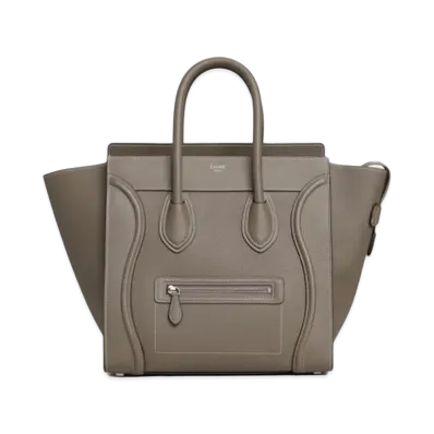 CELINE Mini Luggage Handbag in Drummed Calfskin "Souris"