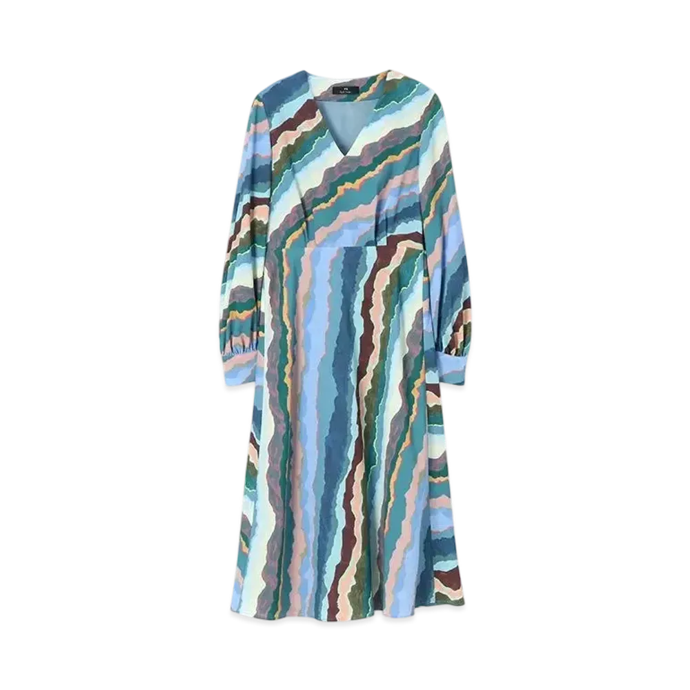 Paul Smith Womens Torn Stripe Dress "Multi"